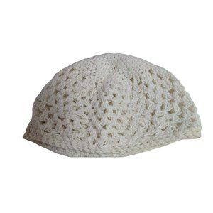 Women's Crochet White Hat A388